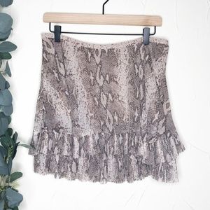COPY - Banana Republic | Pleated Ruffle Snake Print Skirt